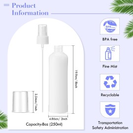 Eccliy 32 Pcs 8 oz Spray Bottles Fine Mist Cleaning Bottles Clear Empty Plastic Travel Sprayer Refillable Sprayer with Cap for Cleaning Solutions Oils Travel Perfumes(White,Colored)