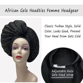 Already Made Nigerian ASO Oke Auto Gele with Stones Women Turban Hat Head Wrap African Headties Fashion Headbands for Party (Black) Already Made Nigerian ASO Oke Auto Gele with Stones Women Turban Hat Head Wrap African Headties Fashion Headbands for Party (Black)