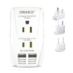 Upgraded 2000W 220V to 110V Voltage Converter Step Down Voltage for Hair Dryer,Straightener,Curling Iron,Cell Phone Power Converter with 2-Port USB and UK/AU/US/EU 10A Plug Adapter, White