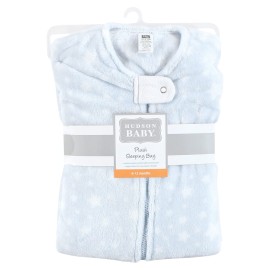 Hudson Baby Unisex Baby Plush Sleeping Bag, Sack, Blanket, Blue Stars, 6-12 Months