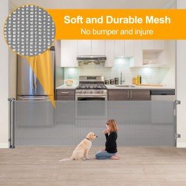 180 Inch Extra Wide Baby Gates for Large Openings Extra Long Retractable Dog Gate for Living Room, Kitchen, Dining Room, Bottom of Stairs, Doorway, Fireplace, Garage, Porch, Deck, Patio, Backyard