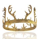 YOVECATHOU King Queen Antlers Metal Crown Round Hair Crown Costume Party Accessories For Wedding Birthday Party Cosplay Halloween