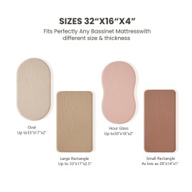 Konssy Muslin Bassinet Sheets for Baby Girl Boy, 2 Pack Soft Breathable Baby Bassinet Mattress Sheets Fit for Hourglass Oval Cradle, Moses Basket Rectangle Mattress (Floral, Pink)