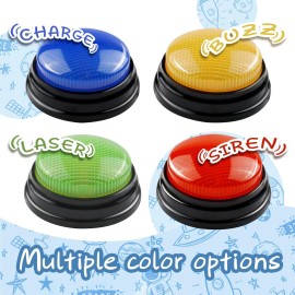 IBLESSU 4-Pack Buzzers for Trivia Games, Answer Buzzers for Classroom, Family Feud Jeopardy Buzzer, Game Buzzers with Lights and Sound, Buzzer for Game Show, Quizzes Party and Trivia Nights