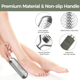 Foot File Foot Scrubber Pedicure - Callus Remover for Feet Easkep Professional Grater Rasp Foot Scraper Corns Callous Removers Cracked Dead Skin Remover for Dry and Wet Feet (Grey Green) Foot File Foot Scrubber Pedicure - Callus Remover for Feet Easkep Professional Grater Rasp Foot Scraper Corns Callous Removers Cracked Dead Skin Remover for Dry and Wet Feet (Grey Green)