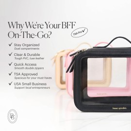 Large Clear Makeup Bags for Women Cosmetic Case Organizer, Clear Make Up Bags for Women Traveling, Clear Travel Makeup Bag Toiletry, Clear Travel Bags for Toiletries Car, Makeup Travel Bag for Women