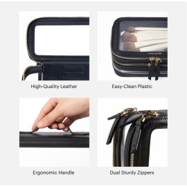 Large Clear Makeup Bags for Women Cosmetic Case Organizer, Clear Make Up Bags for Women Traveling, Clear Travel Makeup Bag Toiletry, Clear Travel Bags for Toiletries Car, Makeup Travel Bag for Women