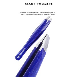 Eyebrow Tweezer- Eyebrow Tweezers for Women and Men - Professional eye brow twizzers and trimmer. (Dark Blue)