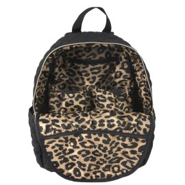 Jessica Simpson Black Quilted Diaper Bag Backpack with Insulated Pockets, Portable Changing Pad, Stroller Straps, Fanny Pack 3 Pc. Set (Camilla (With Fanny Pack))