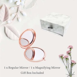 boutikpro Sister Gifts Compact Mirror, to My Beautiful Sister Gorgeous Rose Gold Compact Mirror Unique Friend Gift Mirror for Women Girls Sisters for Women BFF