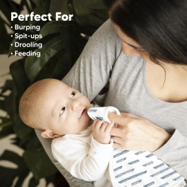 Organic Burp Cloths Baby Boy & Girl - 5-Pack Super Absorbent Cotton Burping Cloths for Babies, Soft & Plush Newborn Spit Up Rags, Infant Towels for Milk Spit Up, Unisex, Large 21 x 10 (Vessels)