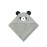 MORI Baby Hooded Bath Towel with Panda Design in Grey - Unisex Soft Wrap Cloth for Infants and Newborns - 30 x 30