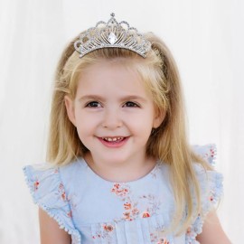 inSowni 8 Pack Decorative Silver Metal Princess Birthday Party Prom Wedding Pearl Rhinestone Crown Hair Side Combs Slides Tiaras Hair Pins Accessories for Kids Teens Girls Women Brides