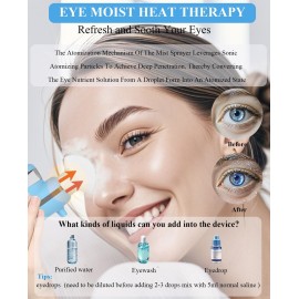 LIZICH Heated Nano Eye Mist Sprayer,Portable Eye Mister with Warm Compress Moist Heat for Relief Dry Eyes and Stye,Eye Drops Tool,Rechargeable Electric Eye Steamer for Eyelid,Eye Skin SPA LIZICH Heated Nano Eye Mist Sprayer,Portable Eye Mister with Warm Compress Moist Heat for Relief Dry Eyes and Stye,Eye Drops Tool,Rechargeable Electric Eye Steamer for Eyelid,Eye Skin SPA