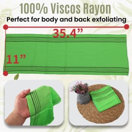 etreetowel Extra Large Size 35.4 x 11 (2 PCs) Korean Asian Exfoliating Bath Washcloths Mitt Scrub for Body and Back washcloth Glove Viscose Rayon Towel for Soft Skin