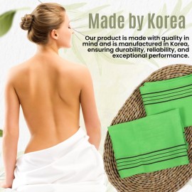 etreetowel Extra Large Size 35.4 x 11 (2 PCs) Korean Asian Exfoliating Bath Washcloths Mitt Scrub for Body and Back washcloth Glove Viscose Rayon Towel for Soft Skin