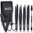 TsMADDTs Professional Stainless Steel Tweezers for Women and Men, 7 Pack Precision Tweezers for Eyebrows with Curved Scissor and Eyebrow Razor for Ingrown Hair