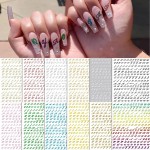 WOKOTO 12 Sheets Old Letter Nail Stickers for Nail Art Decals Self-Adhesive Retro Alphabet Decoration Accessories for Women Girls
