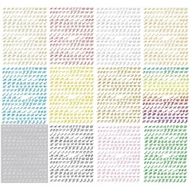 WOKOTO 12 Sheets Old Letter Nail Stickers for Nail Art Decals Self-Adhesive Retro Alphabet Decoration Accessories for Women Girls WOKOTO 12 Sheets Old Letter Nail Stickers for Nail Art Decals Self-Adhesive Retro Alphabet Decoration Accessories for Women Girls