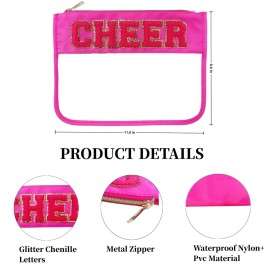 cqoogrlx Clear Makeup Letter Bag Cosmetic Cheer Bag Cheerleader Gifts Chenille Letter Patch Cheer Makeup Bag Case Toiletry Zipper Pouch for Women Girls(Cheer-hot pink) cqoogrlx Clear Makeup Letter Bag Cosmetic Cheer Bag Cheerleader Gifts Chenille Letter Patch Cheer Makeup Bag Case Toiletry Zipper Pouch for Women Girls(Cheer-hot pink)