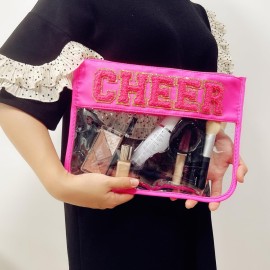 cqoogrlx Clear Makeup Letter Bag Cosmetic Cheer Bag Cheerleader Gifts Chenille Letter Patch Cheer Makeup Bag Case Toiletry Zipper Pouch for Women Girls(Cheer-hot pink) cqoogrlx Clear Makeup Letter Bag Cosmetic Cheer Bag Cheerleader Gifts Chenille Letter Patch Cheer Makeup Bag Case Toiletry Zipper Pouch for Women Girls(Cheer-hot pink)