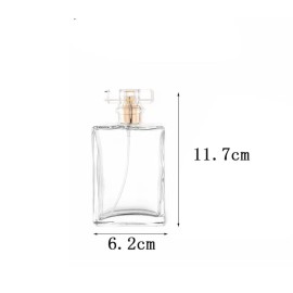 YORROR 2 Pcs Clear Glass Perfume Atomizer, 100ml Empty Refillable Spray Bottle for Men and Women, Portable Fragrance Fine Mist Spray Bottle Dispenser for Travel (Gold)