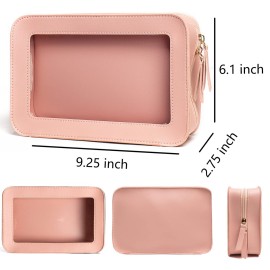 LETGO Clear Makeup Bags, TSA Approved Toiletry Bag with Zipper, Clear Makeup Organizer Fit Carry-on Travel Essentials,Clear Cosmetic Bags for Women Men (C-Pink) LETGO Clear Makeup Bags, TSA Approved Toiletry Bag with Zipper, Clear Makeup Organizer Fit Carry-on Travel Essentials,Clear Cosmetic Bags for Women Men (C-Pink)