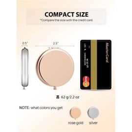 Getinbulk Compact Mirror Bulk, Set of 2 Double-Sided 1X/2X Magnifying Purse Pocket Makeup Mirrors(Round, Rose Gold and Silver) Getinbulk Compact Mirror Bulk, Set of 2 Double-Sided 1X/2X Magnifying Purse Pocket Makeup Mirrors(Round, Rose Gold and Silver)