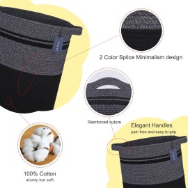 COMSE Extra Large Blanket Basket, Tall Laundry Basket, Nursery Hamper, 15.7x 21.7, Cotton Rope Woven Laundry Hamper for Storage Toys Clothes Towels, Black