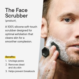 TOOLETRIES Men\'s Face Scrubber - Silicone Facial Cleansing Brush, Gentle Exfoliator Pad & Soft-Touch Massager - Removes Dead & Dry Skin - Long Lasting Bathroom & Shower Accessories - 3 Pack