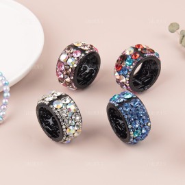 AUEAR, 4 Pack Rhinestone Hair Ponytail Holder Crystal Cuff Elastic Tie Band for Women (Style B)