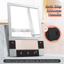 TASALON Unbreakable Hand Mirror, Silver, Rectangular, Tabletop Mount, ABS Frame, Handheld Mirror for Barber, Salon, Makeup, Shower TASALON Unbreakable Hand Mirror, Silver, Rectangular, Tabletop Mount, ABS Frame, Handheld Mirror for Barber, Salon, Makeup, Shower