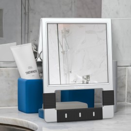 TASALON Unbreakable Hand Mirror, Silver, Rectangular, Tabletop Mount, ABS Frame, Handheld Mirror for Barber, Salon, Makeup, Shower TASALON Unbreakable Hand Mirror, Silver, Rectangular, Tabletop Mount, ABS Frame, Handheld Mirror for Barber, Salon, Makeup, Shower