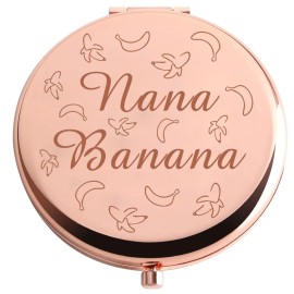 AKTAP Grandma Pocket Mirror Nana Banana Compact Makeup Mirror Nana Birthday Gift Banana Mirror (Nana Banana Compact Mirror)