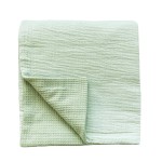 Leyl&Ari Waffle Baby Blanket | Organic Muslin and Waffle Weave Toddler Quilt | Toddler Blankets for Boys Girls (Sage)