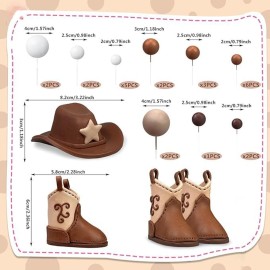 28PCS Cowboy Cake Decorations Cowboy Hat and Boot Cake Toppers Western Cowboy Birthday Baby Shower for Western Theme Party Favors Supplies