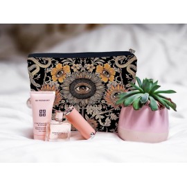 Ayxvt Tarot Evil Eye Sunflower Hippie Snake Vintage Flowers Floral Cosmetic Bag Decorative Women\'s Makeup Bag Zipper Pouch Travel Toiletry,Gifts for Tarot Lovers Women Teen Girls
