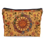Ayxvt Boho Makeup Bag,boho cosmetic bag,Sun and Moon Makeup Bag,Hippie Flower Pouch Floral Cosmetic Bag, Boho Gifts for Women Teen Girls