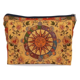 Ayxvt Boho Makeup Bag,boho cosmetic bag,Sun and Moon Makeup Bag,Hippie Flower Pouch Floral Cosmetic Bag, Boho Gifts for Women Teen Girls