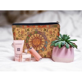 Ayxvt Boho Makeup Bag,boho cosmetic bag,Sun and Moon Makeup Bag,Hippie Flower Pouch Floral Cosmetic Bag, Boho Gifts for Women Teen Girls