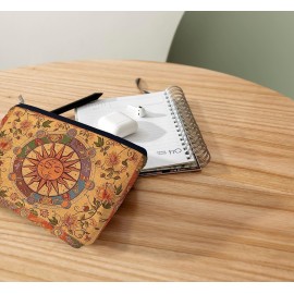 Ayxvt Boho Makeup Bag,boho cosmetic bag,Sun and Moon Makeup Bag,Hippie Flower Pouch Floral Cosmetic Bag, Boho Gifts for Women Teen Girls
