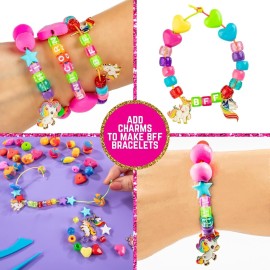GirlZone Unicorn Clay & Charm Bracelet Kit for Girls - Jewelry Making Kit to Make Bracelets for Kids Ages 7+