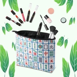 PXTIDY Lucky Mahjong Tiles Makeup Bag Mahjong Board Game Storage Bag for Mahjong Lover Mahjong Player Zipper Pouch PXTIDY Lucky Mahjong Tiles Makeup Bag Mahjong Board Game Storage Bag for Mahjong Lover Mahjong Player Zipper Pouch