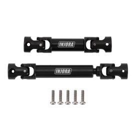 INJORA Drive Shaft Steel Black Front Rear Center Shaft with D Shaped Hole for TRX4M Defender Bronco 1/18 RC Crawler Upgrade, 22g/Set