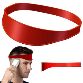 Neckline Shaving Template and Hair Trimming Guide, High-Grade Curved Silicone Headband for DIY Home Hair Trimming and Cutting,Home Haircuts Fade and Taper Guide for Clippers-(Red 1)