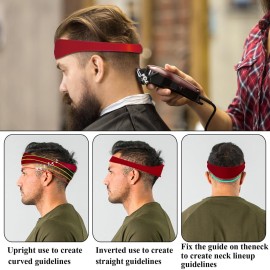 Neckline Shaving Template and Hair Trimming Guide, High-Grade Curved Silicone Headband for DIY Home Hair Trimming and Cutting,Home Haircuts Fade and Taper Guide for Clippers-(Red 1) Neckline Shaving Template and Hair Trimming Guide, High-Grade Curved Silicone Headband for DIY Home Hair Trimming and Cutting,Home Haircuts Fade and Taper Guide for Clippers-(Red 1)
