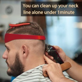 Neckline Shaving Template and Hair Trimming Guide, High-Grade Curved Silicone Headband for DIY Home Hair Trimming and Cutting,Home Haircuts Fade and Taper Guide for Clippers-(Red 1) Neckline Shaving Template and Hair Trimming Guide, High-Grade Curved Silicone Headband for DIY Home Hair Trimming and Cutting,Home Haircuts Fade and Taper Guide for Clippers-(Red 1)