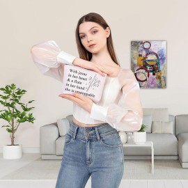 BDPWSS Flute Gift For Flute Player Gift With Jesus In Heart & A Flute In Her Hand She Is Unstoppable Makeup Bag (With Jesus Flute)