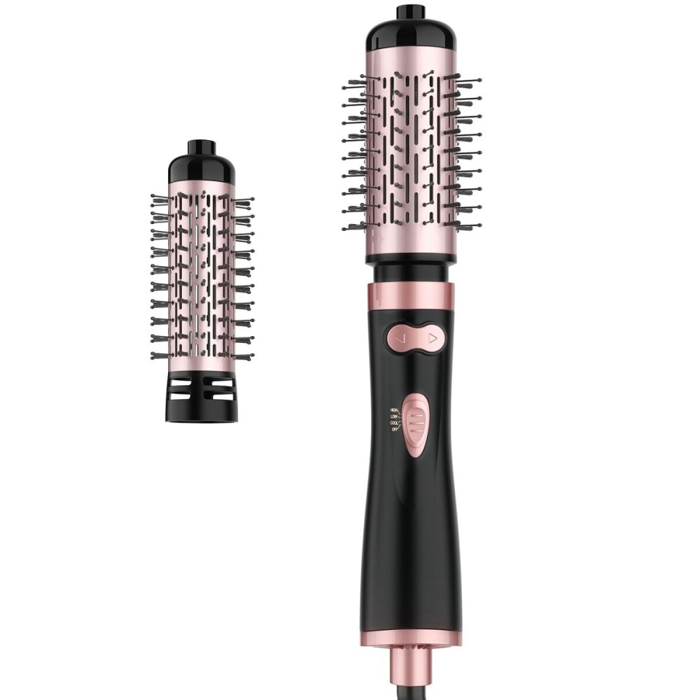 WEEYUM Rotating Blow Dryer Brush - Spin Hair Dryer with 2 Interchangeable Brushes (1.5 & 2), 3-in-1 Hot Air Spin Brush Set for Hair Volumizing/Drying/Straightening/Curling