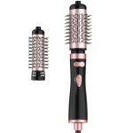 WEEYUM Rotating Blow Dryer Brush - Spin Hair Dryer with 2 Interchangeable Brushes (1.5 & 2), 3-in-1 Hot Air Spin Brush Set for Hair Volumizing/Drying/Straightening/Curling